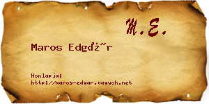 Maros Edgár névjegykártya